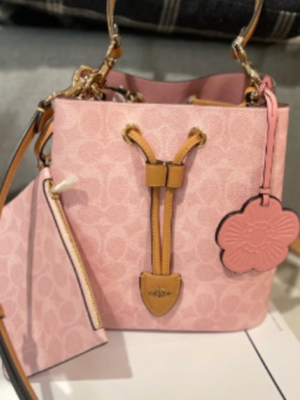 Coach Rowan Bucket Bag in Signature Canvas w/ Charms - Picture 1 of 6